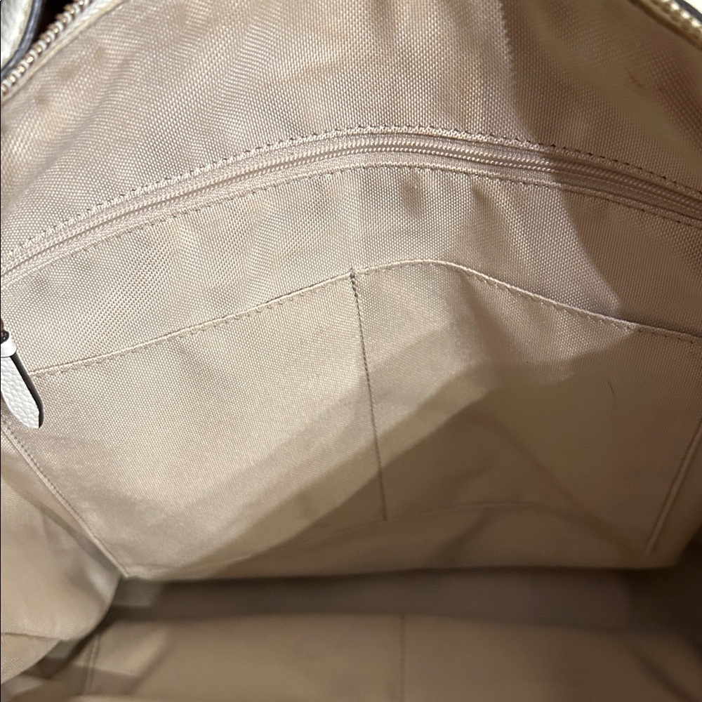 Cole Haan Grand Ambition Convertible Leather Backpack in Tan Beige & White - Picture 8 of 10